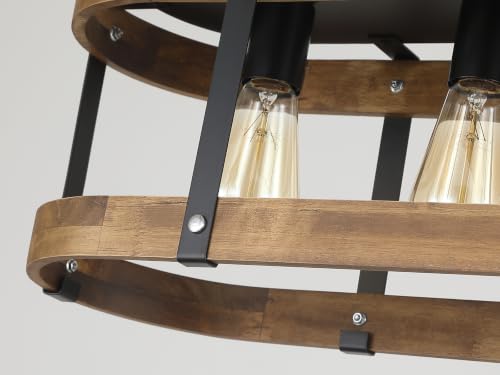 Rustic Farmhouse Wood Kitchen Island Lighting