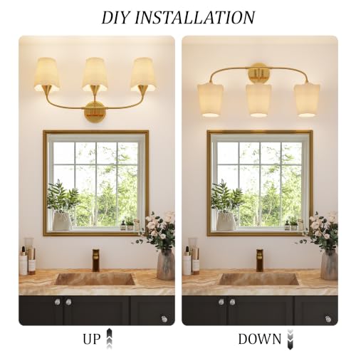 Brushed Gold Bathroom Vanity Light (Gold / 3 Light)