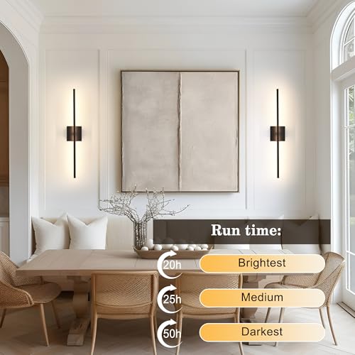 Rechargeable Wall Sconces Battery Operated Set of 2 (2 Count)