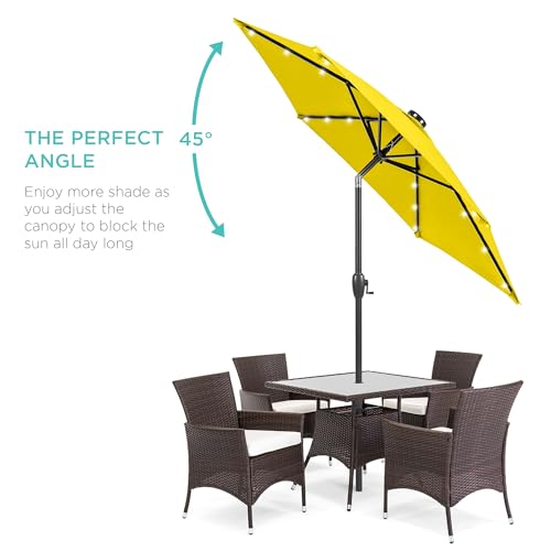 7.5ft Solar Umbrella LED Lighted Patio Umbrella