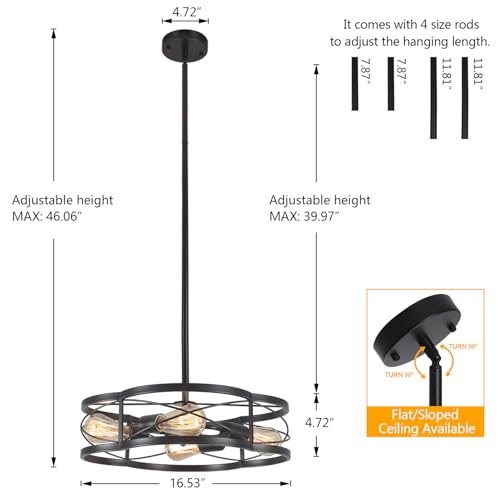 Black Semi Flush Mount Ceiling Lights