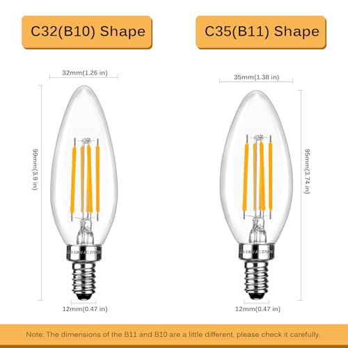 B11 Chandelier Light Bulbs (12 Count)