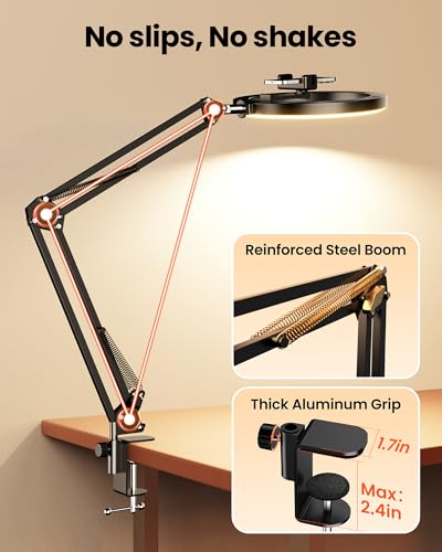Upgrade Ring Light Overhead Camera Phone Mount for Desk