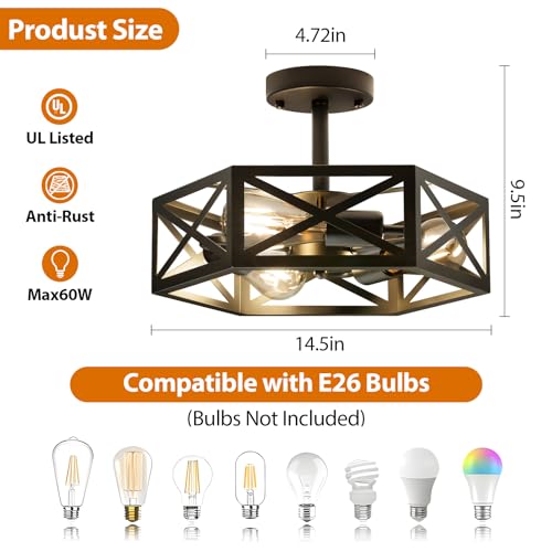Semi Flush Mount Ceiling Light for Hallway Light Fixture