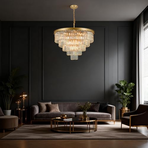 Gold Crystal Chandeliers for Living Room