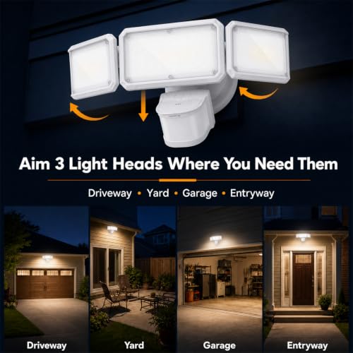 LED Security Light 240° Dual PIR 100 FT Motion Sensor Outdoor