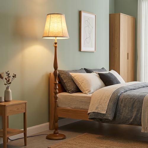 Wood Floor Lamp for Living Room (Walnut)