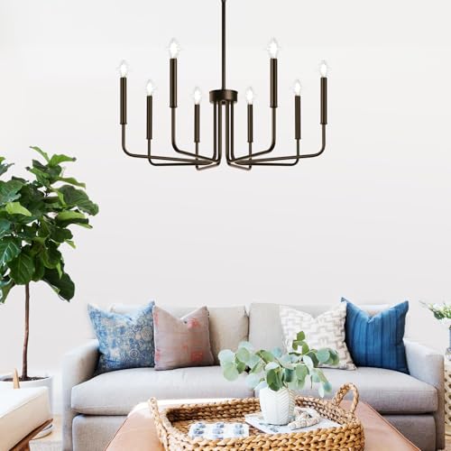 8 Light Farmhouse Chandelier for Dining Room Lighting Fixtures Hanging