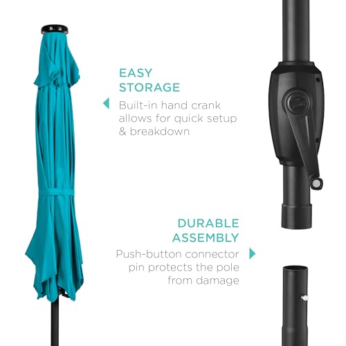 7.5ft Solar Umbrella LED Lighted Patio Umbrella