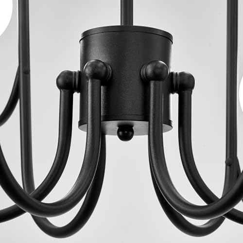 Modern Black Glass Globe Sputnik Chandeliers Light Fixture