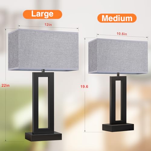 22" Tall Living Room Lamps for Night Stands (2 Count)