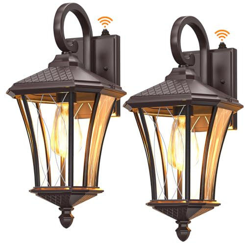 16" Dusk to Dawn Outdoor Light Fixture Wall Mount (2 Count)