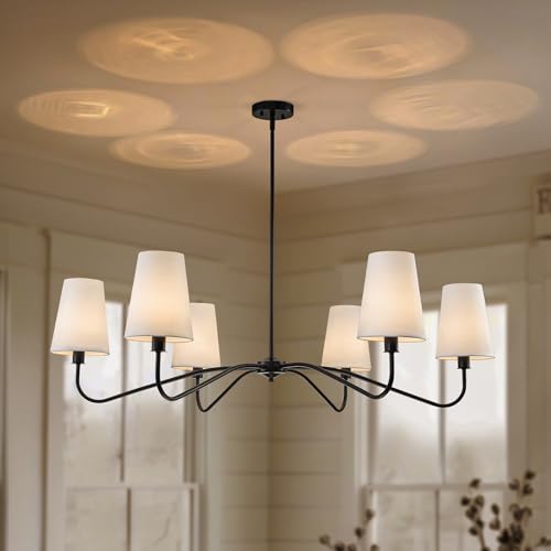 47'' Oversized Farmhouse Chandelier with Shades