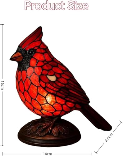 Cardinal Lamp Stained Glass