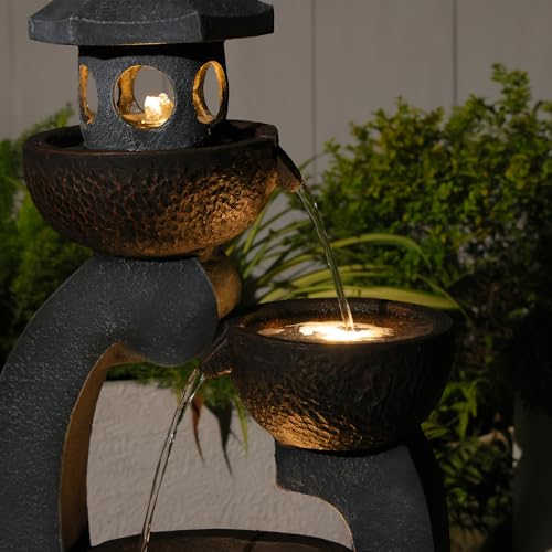 35.5" H Water Fountain Outdoor Garden 3