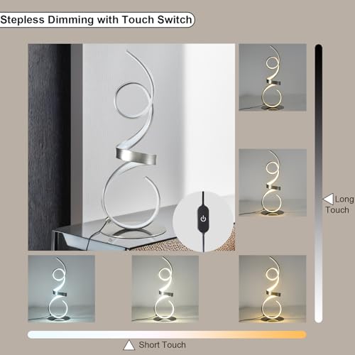 20W 2700LM 3 Colors Dimmable LED Art Table Lamp 21.4 Inch with Touch Switch for Living Room