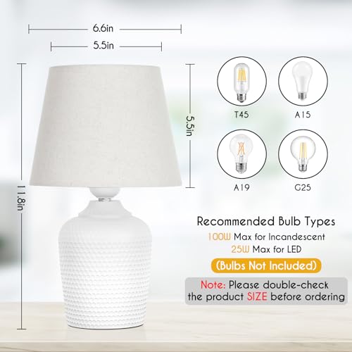 11.8’’ Small Table Lamps Set of 2 for Bedroom Kid’s Room (2 Count)