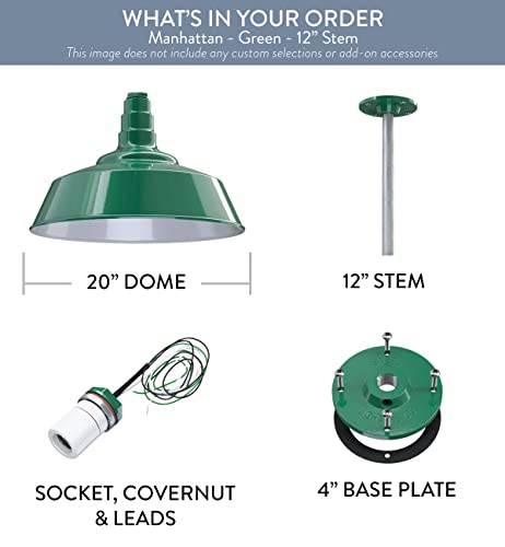 Industrial Pendant Light 20 Inch Extra Large Steel Warehouse Dome