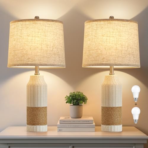 Rattan Table Lamps Set of 2 (2 Count)
