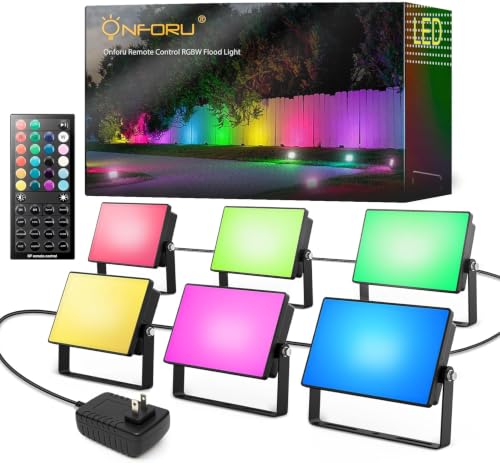 RGBW Flood Lights Outdoor with Remote (6 Count)