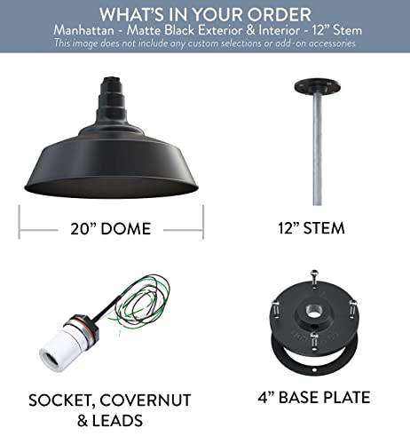 Industrial Pendant Light 20 Inch Extra Large Steel Warehouse