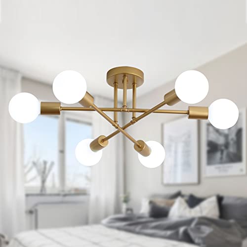 Gold Modern Sputnik Chandelier Ceiling Light Fixtures