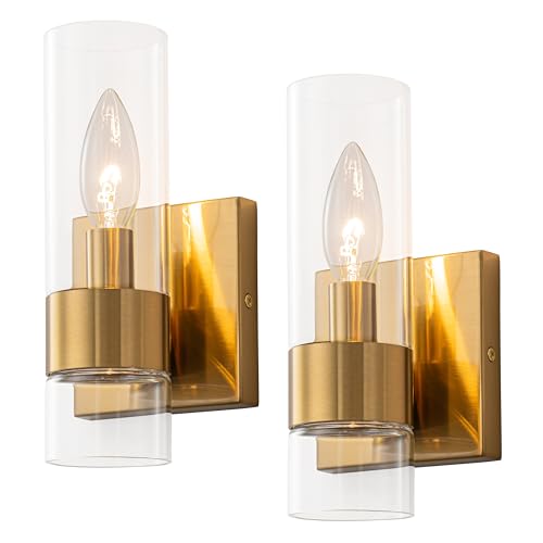 Brass Indoor Wall Sconces Set of Two