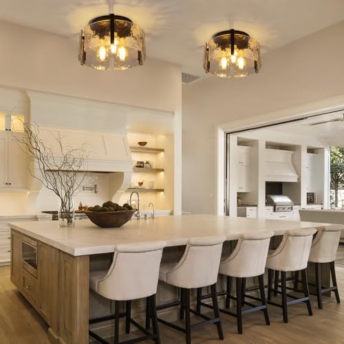 Black Semi Flush Mount Ceiling Light Fixture