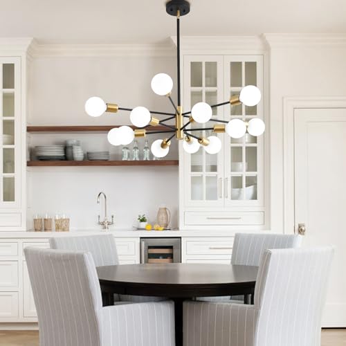 Chandeliers for Dining Room Black Gold 12