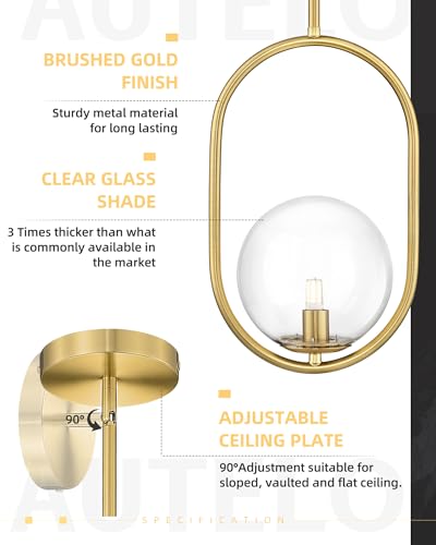 8 Inch Gold Pendant Lights