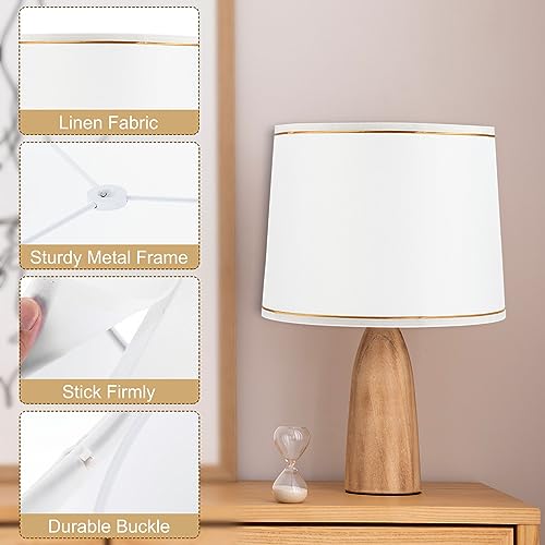 Lamp shades for Table Lamps 11.4" Top x 12.6" Bottom x 9.8" High Drum Lamp shades for Floor Lamps Medium Linen Lampshade Easy Assembly for Lamp Replacement