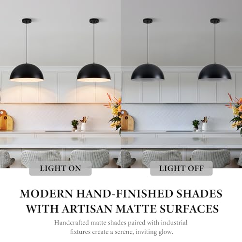 16" Black and White Industrial Pendant Lighting for Kitchen Island