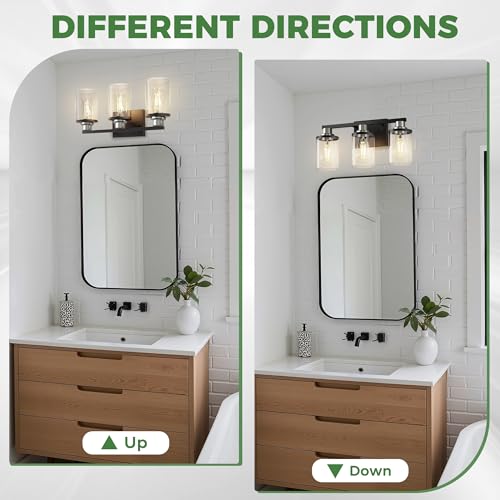 17 Inch 3 Light Black Nickel Bathroom Vanity Light