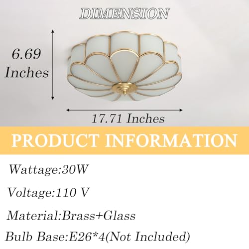 18 Inch Brass Flush Mount Ceiling Light