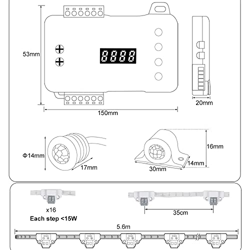 Stair Light Strip Motion Sensor Switch Easy Installation No Need Wiring 12V 24V House Step Stairs Lighting