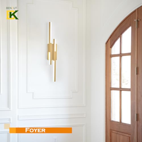 Modern LED Wall Sconce Gold Remote Wall Light Fixtures for Bathroom