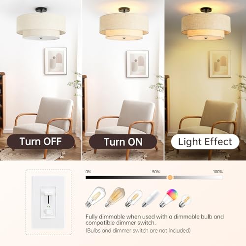 4 Light Semi Flush Mount Ceiling Light