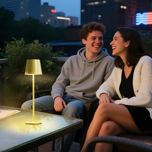 2 Pack Cordless Table Lamp Rechargeable 5000mAH Battery Operated Lights Touch Control LED Portable Desk Lamps 3 Color Dimming for Outdoor Coffee Bedroom Kitchen (2 Count)