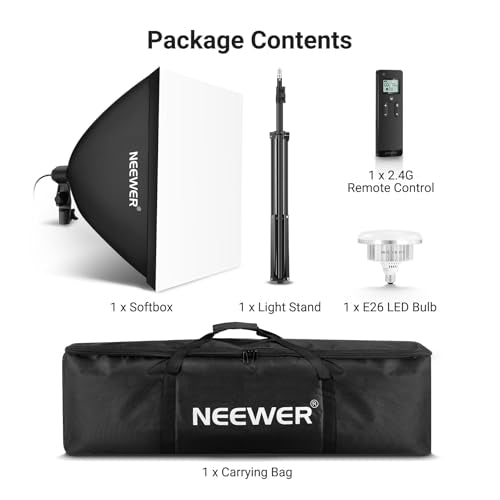 24"x24" 450W Equivalent Softbox Lighting Kit w Tripod Stand