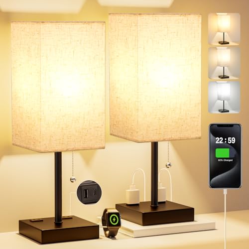 Bedside Lamp for Bedroom Set of 2 (2 Count)
