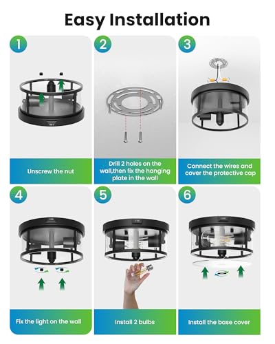 Outdoor Ceiling Light with Motion Sensor 9.3in