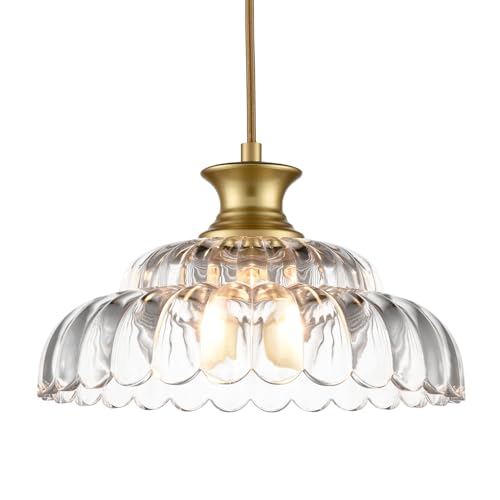 Vintage Gold Clear Glass Pendant Lights Kitchen Island