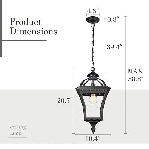 Farmhouse Outdoor Pendant Light for Porch