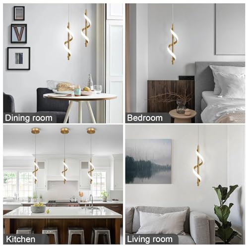 3 Packs Modern Spiral Led Pendant Light Fixture (3 Count)