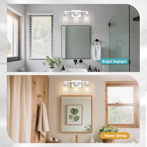 17 Inch 3 Light Vintage Ivory Bathroom Vanity Light