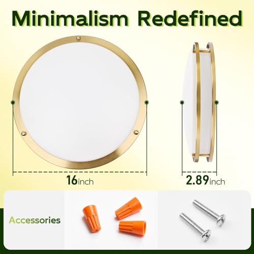 16 inch Dimmable LED Flush Mount Ceiling Light Fixture
