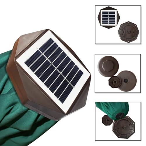 USA 10-Year-Non-Fading 10ft Market Patio Umbrella, Commercial Grade Table Sun Umbrella with 80 Solar LED Lights, Crank Open, Windproof & UPF 50+ UV Protection for Garden, Deck, Pool, Backyard, Forest Green