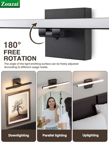 16 inch Black Modern LED Bathroom Vanity Light Bar