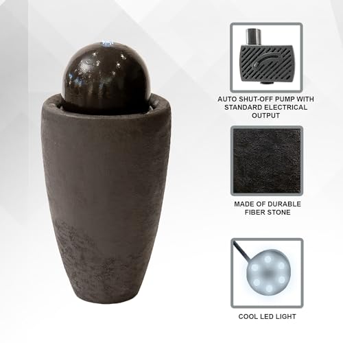 25.98" H Round Stone Indoor