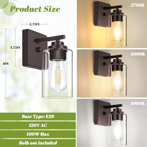 Set of 2 Wall Sconces for Bathroom (2 Count)